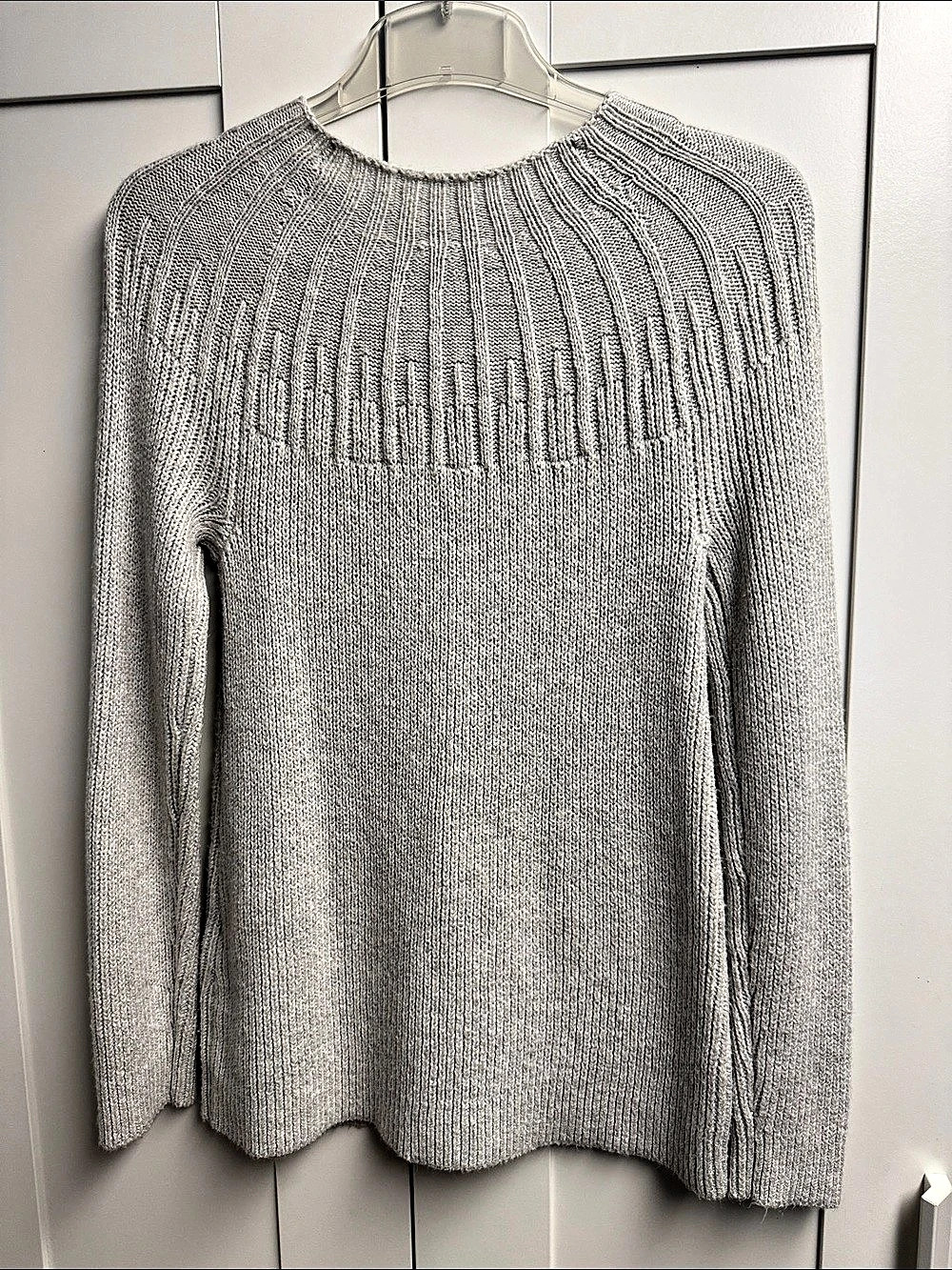J.Jill Ribbed Knit Crewneck Sweater Gray XS